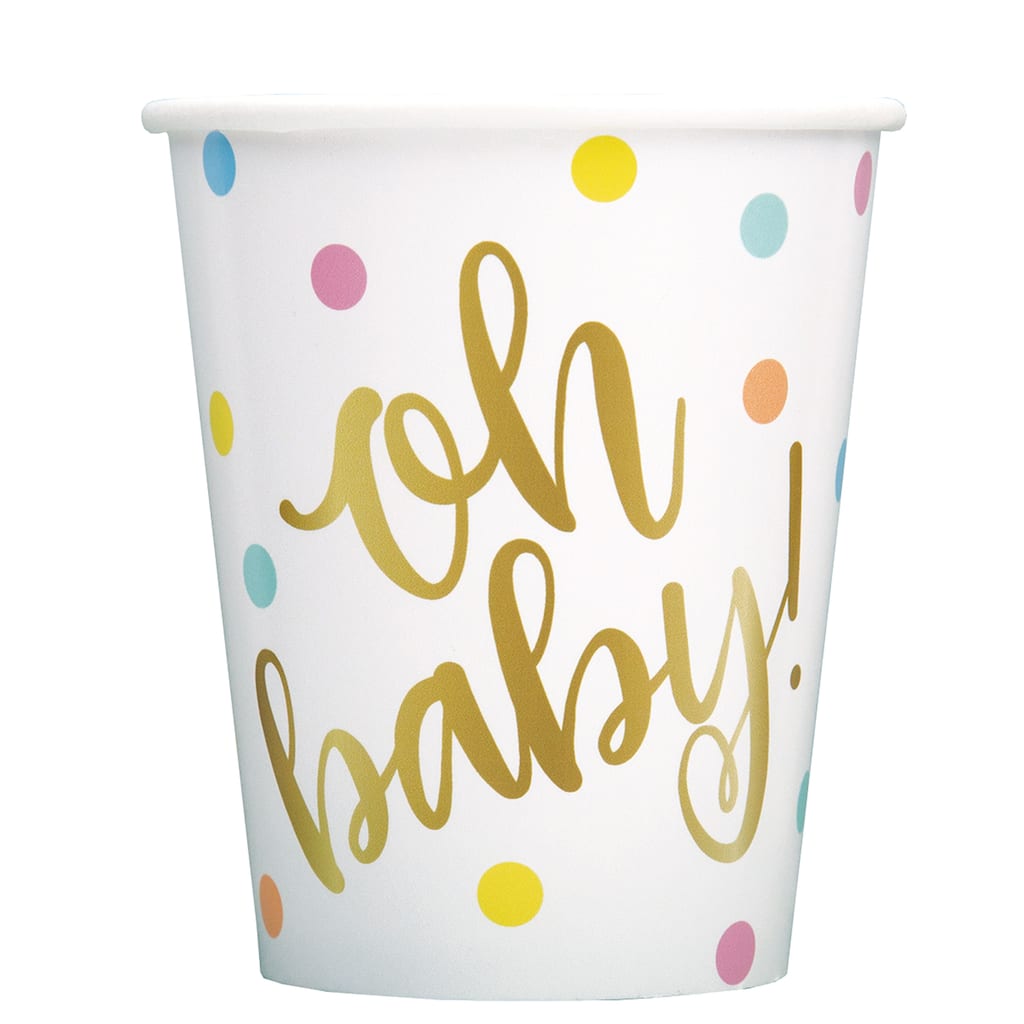Oh Baby Shower Party Cups Gold Baby Shower Supplies Oh Baby Shower Party Cups Gold Baby Shower Supplies